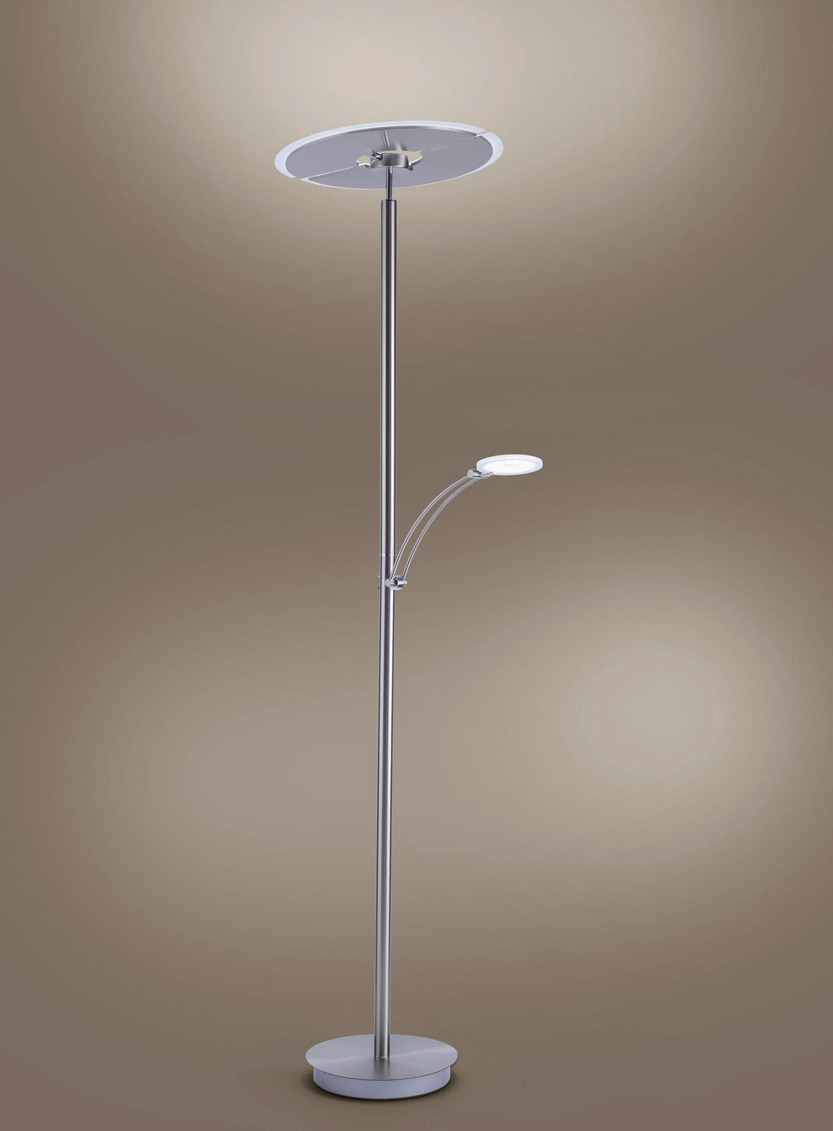 LED-STEHLEUCHTE 68/45,5/200,3 cm    - Silberfarben, Basics, Metall (68/45,5/200,3cm) - Paul Neuhaus
