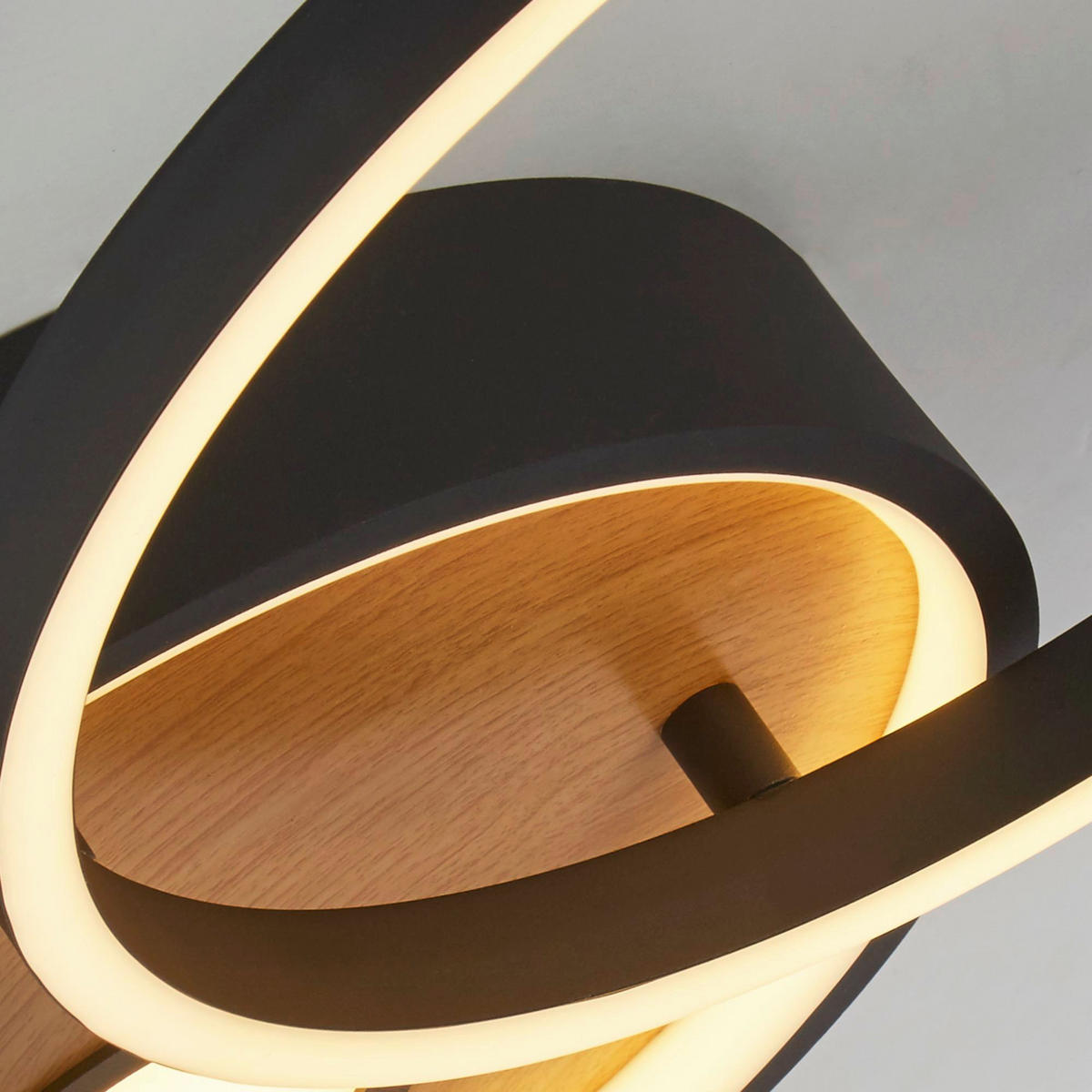 LED-DECKENLEUCHTE Curio 89/8/42 cm   - Schwarz/Braun, Basics, Kunststoff/Metall (89/8/42cm)