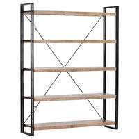ÉTAGÈRE  155/200/40 cm Naturfarben, Schwarz  - Schwarz/Naturfarben, Design, Holz/Metall (155/200/40cm) - Landscape
