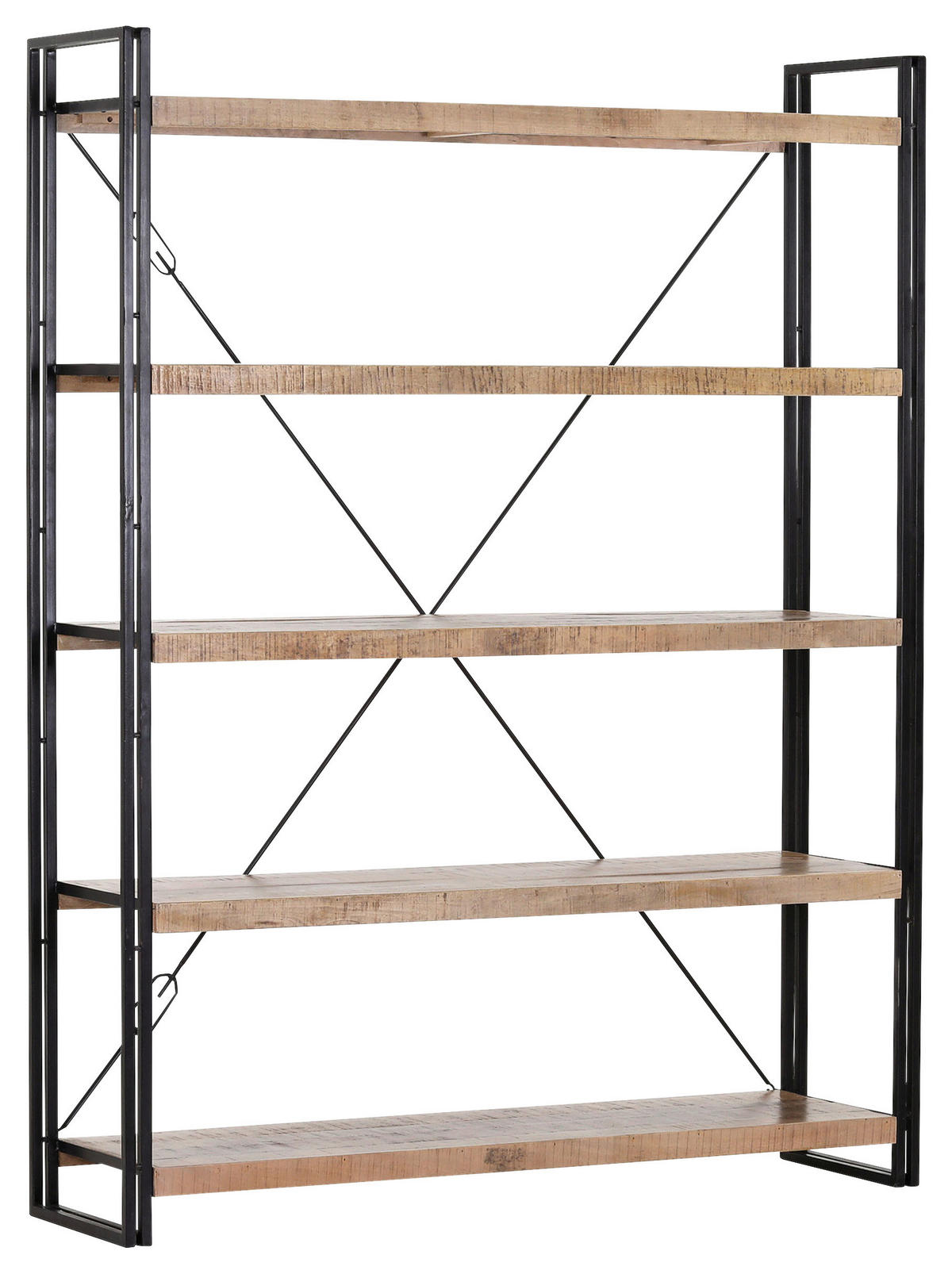 ÉTAGÈRE  155/200/40 cm Naturfarben, Schwarz  - Schwarz/Naturfarben, Design, Holz/Metall (155/200/40cm) - Landscape