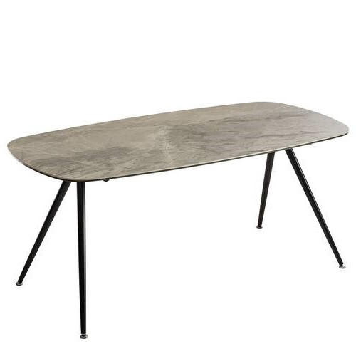 ESSTISCH in Metall, Glas, Keramik 175/85/75 cm  - Schwarz/Grau, MODERN, Glas/Keramik (175/85/75cm) - home24