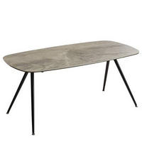 MATBORD i metall, glas, keramik 175/85/75 cm   - svart/grå, Modern, metall/glas (175/85/75cm) - Novel