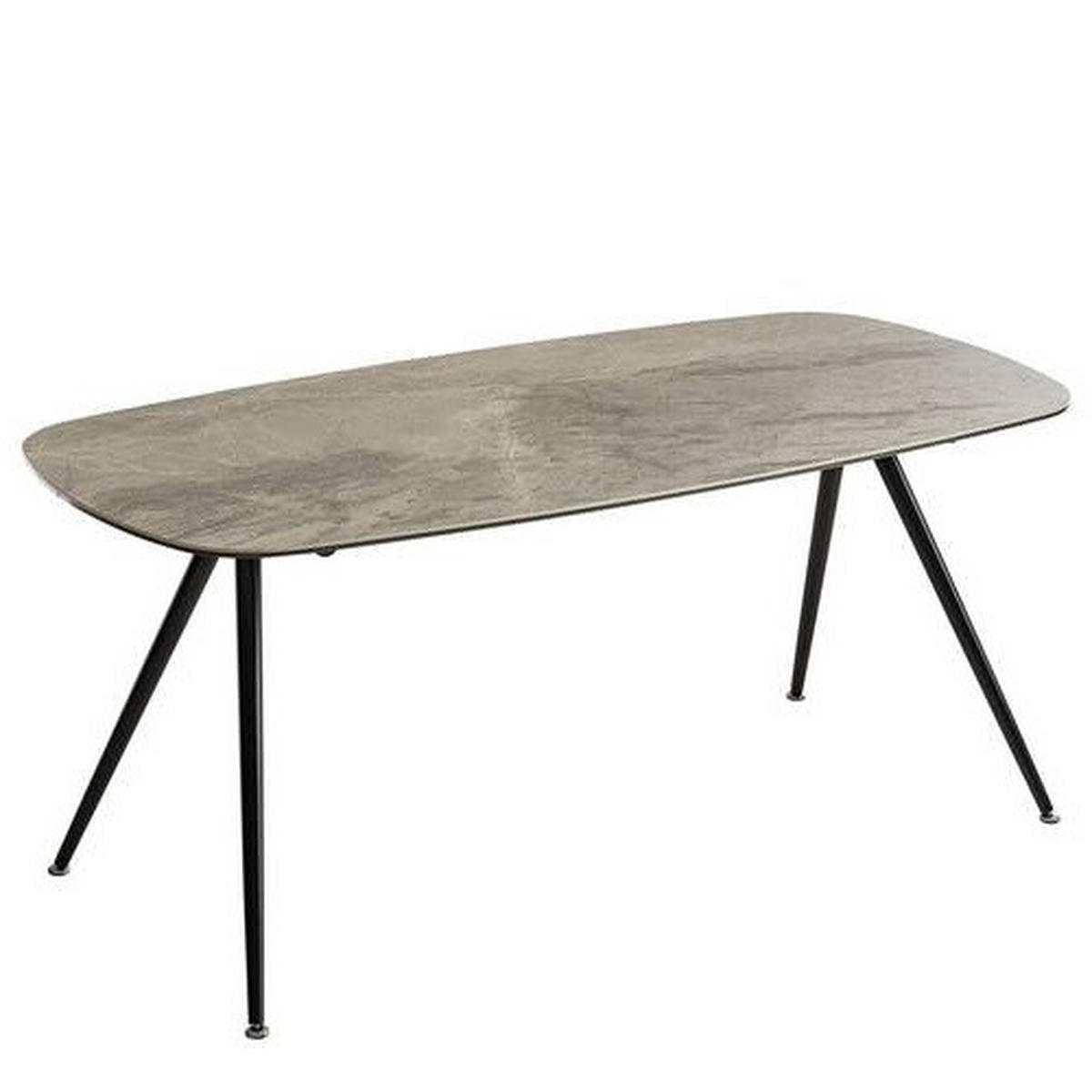 MATBORD i metall, glas, keramik 175/85/75 cm   - svart/grå, Modern, metall/glas (175/85/75cm) - Novel