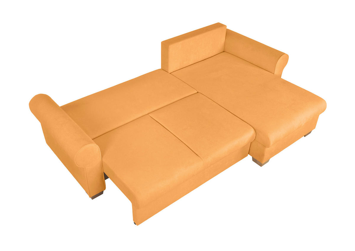 ECKSOFA Arles Gelb  - Gelb/Buchefarben, Design, Holz/Textil (266/161cm) - MID.YOU