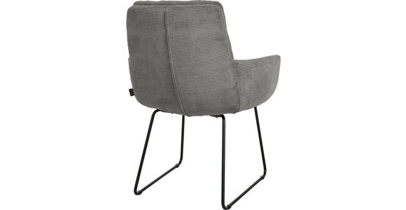 ARMLEHNSTUHL  Stoffauswahl, Typenauswahl, Gestellauswahl Cord  - Schwarz/Grau, Design, Textil/Metall (63/90/69cm) - Johann Jakob