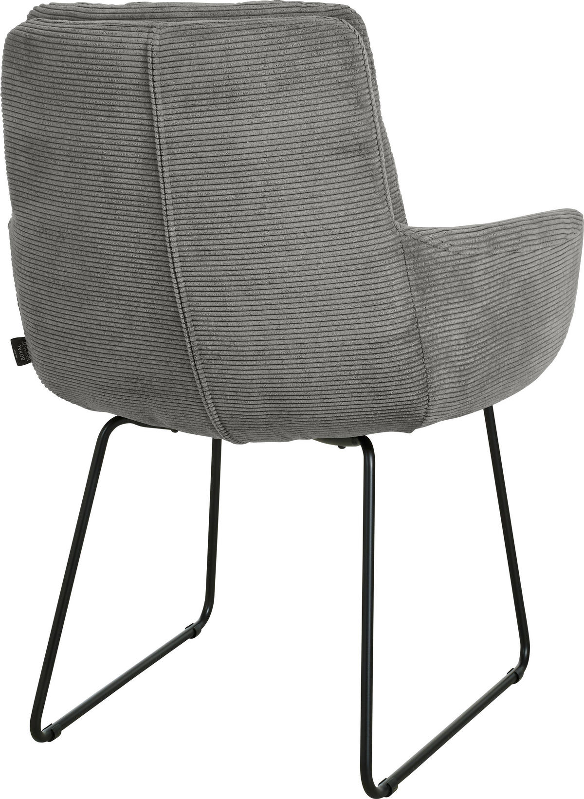 ARMLEHNSTUHL  in Cord  - Schwarz/Grau, Design, Textil/Metall (63/90/69cm) - Johann Jakob