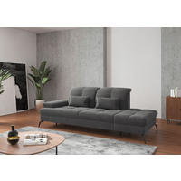 RÉCAMIERE in Flachgewebe Grau  - Schwarz/Grau, Konventionell, Textil/Metall (231/90/122cm) - Sit & More