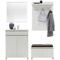 GARDEROBE 5-teilig 180/193/40 cm  - Weiss/Silberfarben, Design, Holzwerkstoff/Textil (180/193/40cm)
