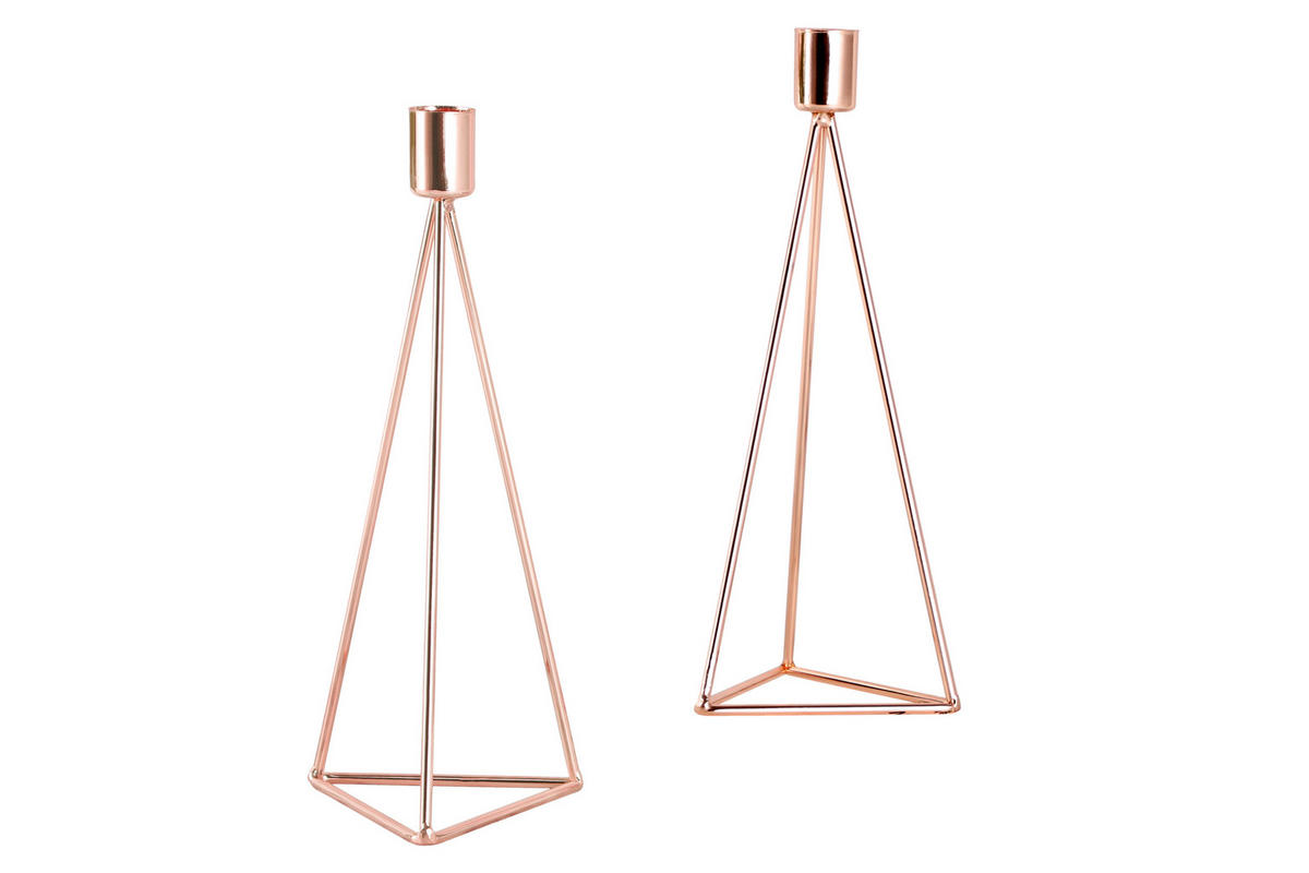 KERZENHALTER-SET - Kupferfarben, Basics, Metall (9,5/24,2cm) - Echtwerk