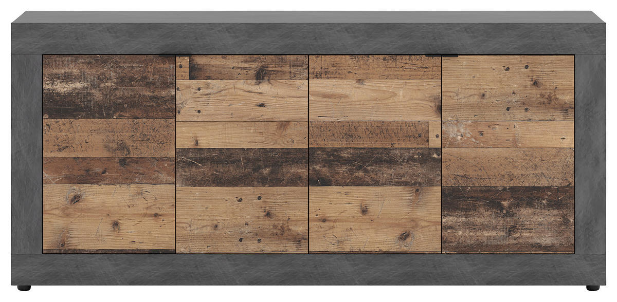 SIDEBOARD  in 180/86/42 cm  - Alteiche/Schwarz, Design, Holzwerkstoff/Kunststoff (180/86/42cm) - MID.YOU