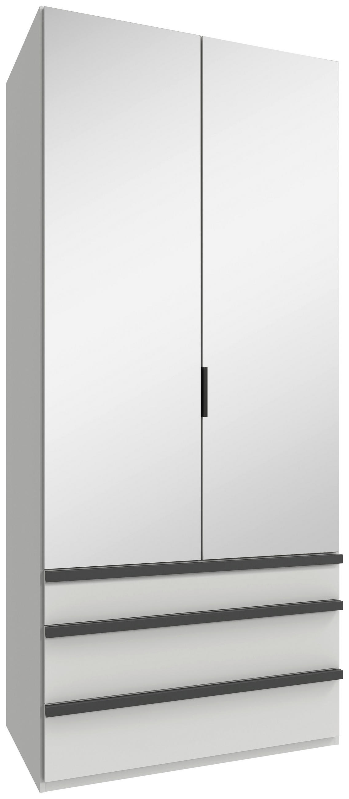FALTTÜRENSCHRANK  in Weiß  - Schwarz/Weiß, Design, Glas/Holzwerkstoff (100/236/58cm) - Boxxx
