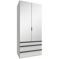 FALTTÜRENSCHRANK  in Weiß  - Schwarz/Weiß, Design, Glas/Holzwerkstoff (100/236/58cm) - Boxxx