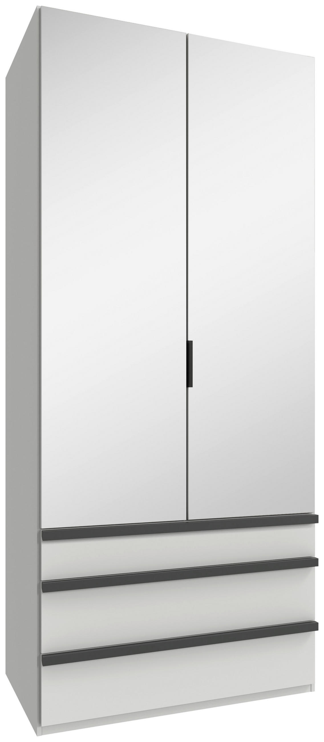FALTTÜRENSCHRANK  in Weiß  - Schwarz/Weiß, Design, Glas/Holzwerkstoff (100/236/58cm) - Boxxx