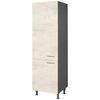 GESCHIRRSCHRANK 60/216,6/58 cm  in Weiß  - Schieferfarben/Edelstahlfarben, MODERN, Holzwerkstoff/Metall (60/216,6/58cm) - Nobilia