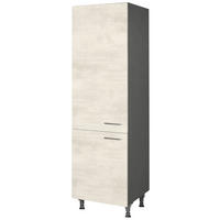 GESCHIRRSCHRANK 60/216,6/58 cm  in Weiß  - Schieferfarben/Edelstahlfarben, MODERN, Holzwerkstoff/Metall (60/216,6/58cm) - Nobilia