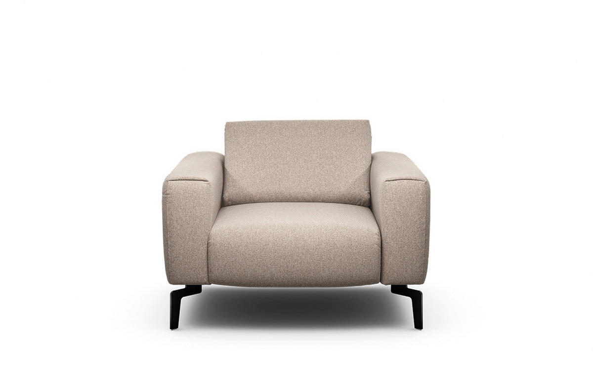 SESSEL Chenille Sandfarben    - Sandfarben/Schwarz, Design, Textil/Metall (110/85/86-94cm) - SENSOO