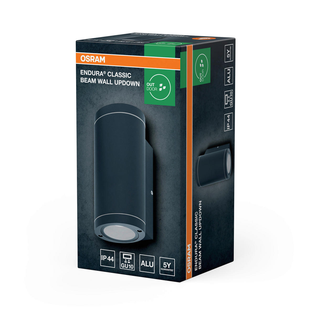 AUßENLEUCHTE 10,4/9,2/20 cm   - Dunkelgrau, Basics, Glas/Metall (10,4/9,2/20cm) - Osram