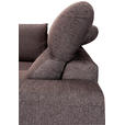 ECKSOFA Dunkelbraun Chenille Zierkissen, Bettkasten, Schlaffunktion, Rücken echt, Kopfteilverstellung, Liegefläche im Originalstoff  - Dunkelbraun/Schwarz, KONVENTIONELL, Textil/Metall (185/266cm) - Carryhome