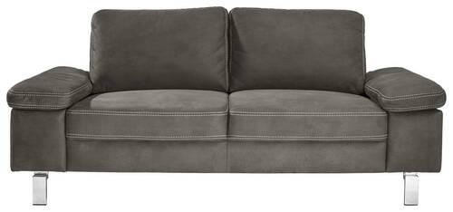 2-SITZER-SOFA in Mikrofaser Braun  - Chromfarben/Beige, Design, Textil/Metall (194/86/97cm) - Hom`in