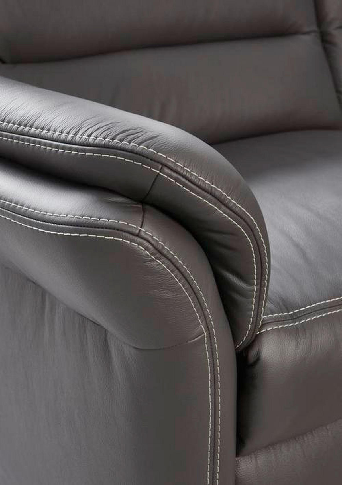 ECKSOFA in Echtleder Grau  - Beige/Hellgrau, Design, Leder/Metall (288/249cm) - Beldomo Premium