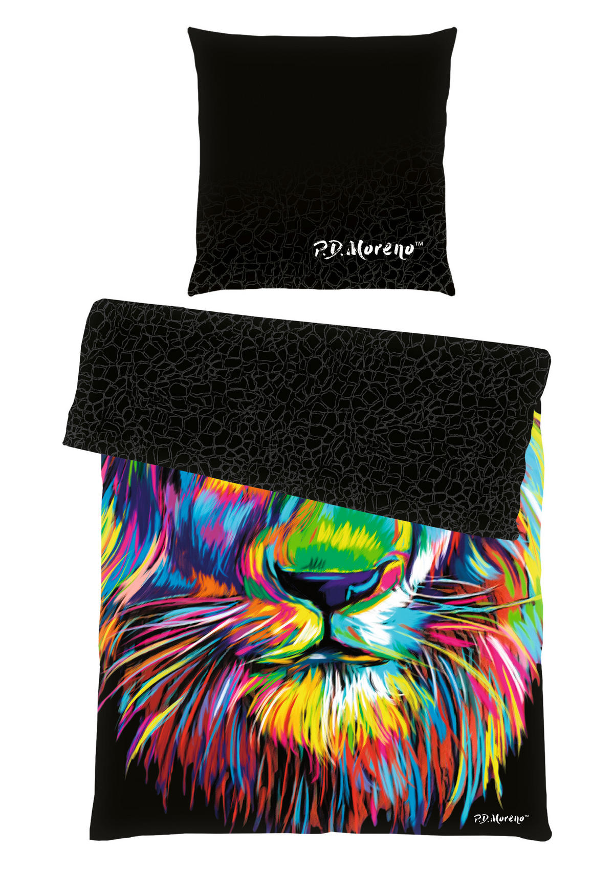 BETTWÄSCHE MORENO Satin 135/200 cm  - Multicolor/Schwarz, Basics, Textil (135/200cm) - Herding