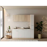 KUHINJSKI BLOK - barve hrasta/bela, Design, umetna masa/leseni material (180cm) - Respekta