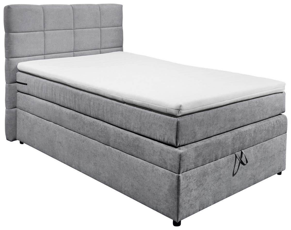 BOXSPRINGBETT 120/200 cm  in Hellgrau  - Hellgrau, Konventionell, Kunststoff (120/200cm) - MID.YOU