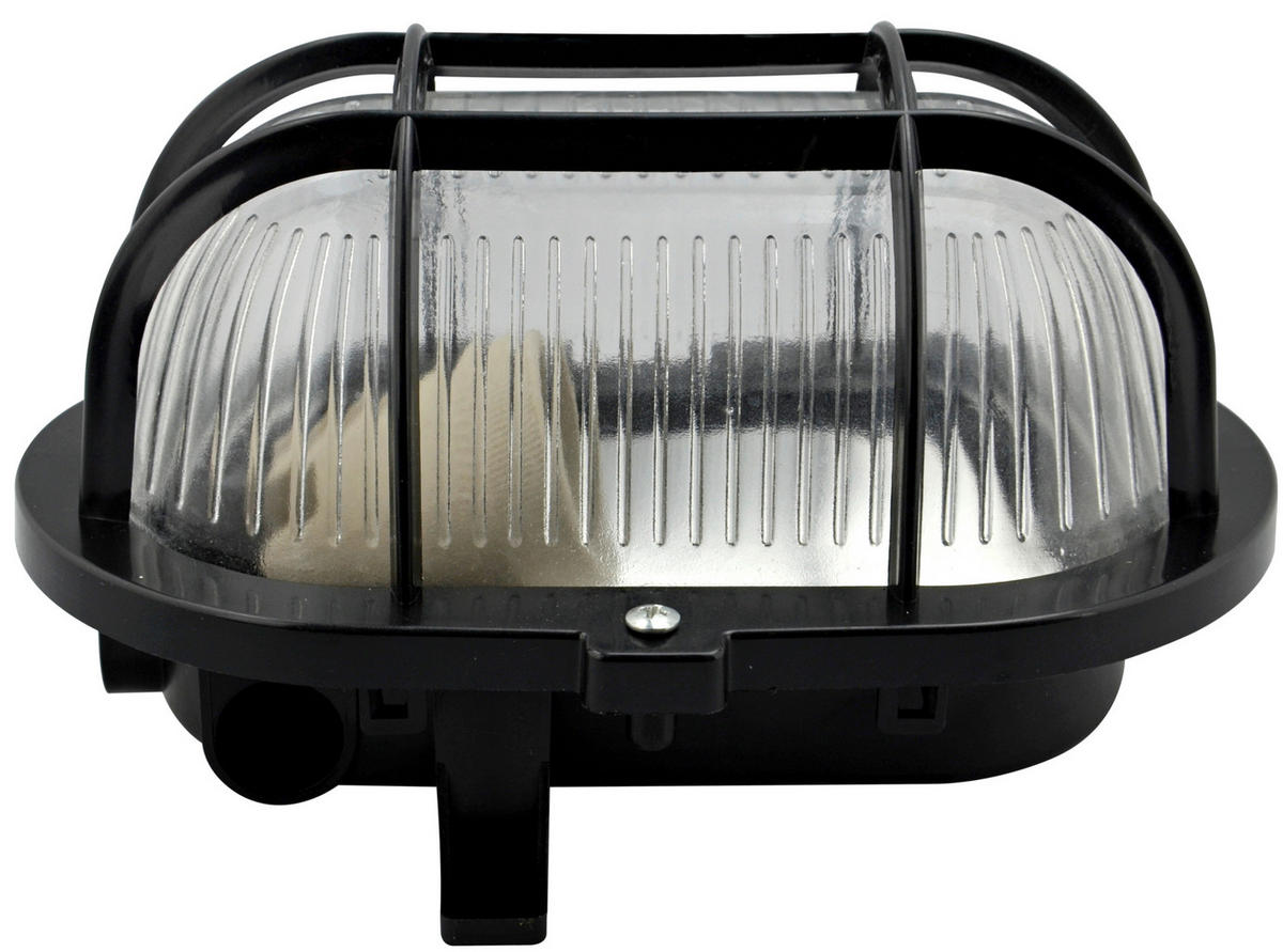 AUßENWANDLEUCHTE 18.5/12.5/11 cm   - Schwarz, Basics, Glas/Kunststoff (18.5/12.5/11cm)