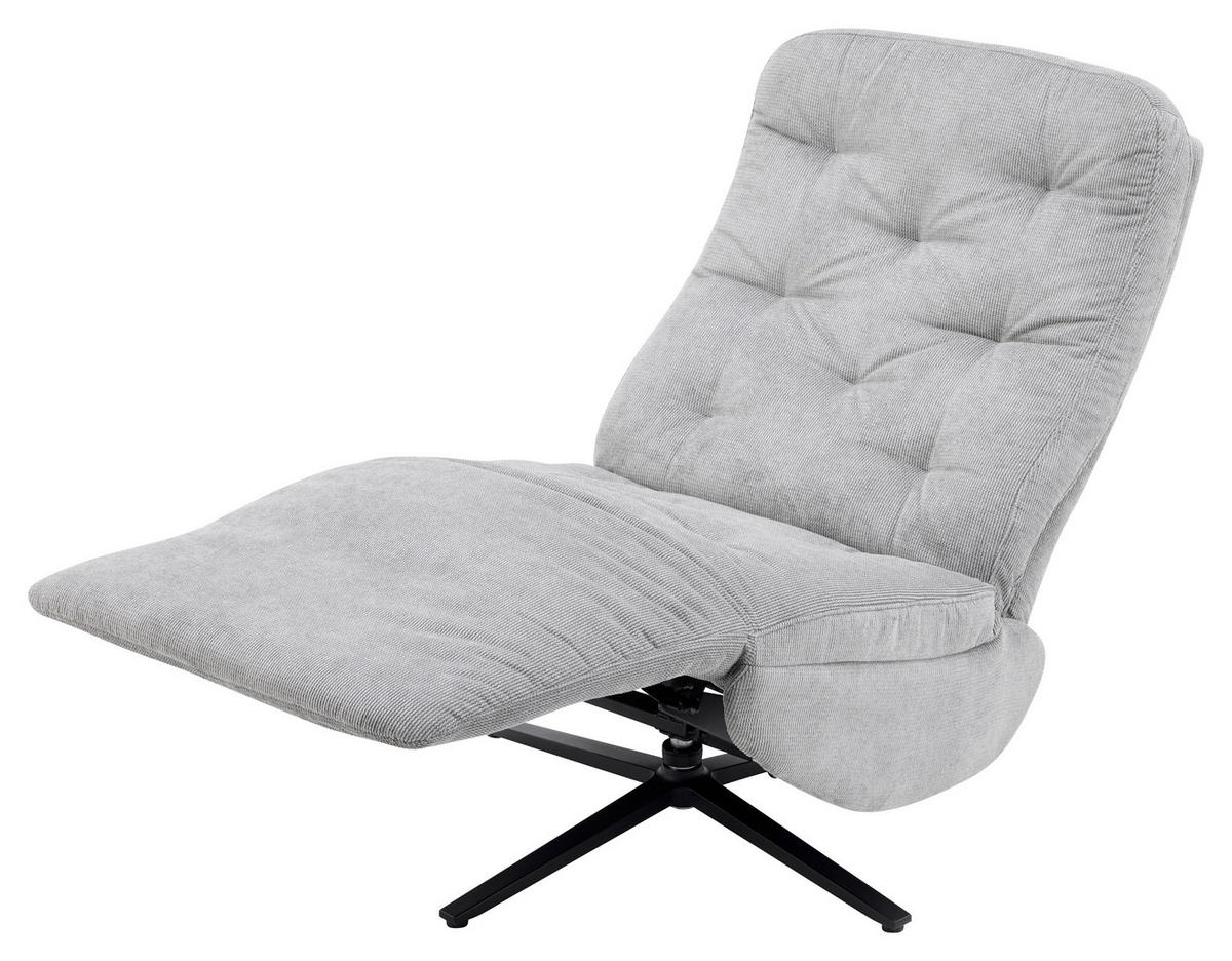 RELAXSESSEL Webstoff Relaxfunktion, Fußteilverstellung    - Schwarz/Grau, Design, Textil/Metall (68/113/84cm) - Livetastic
