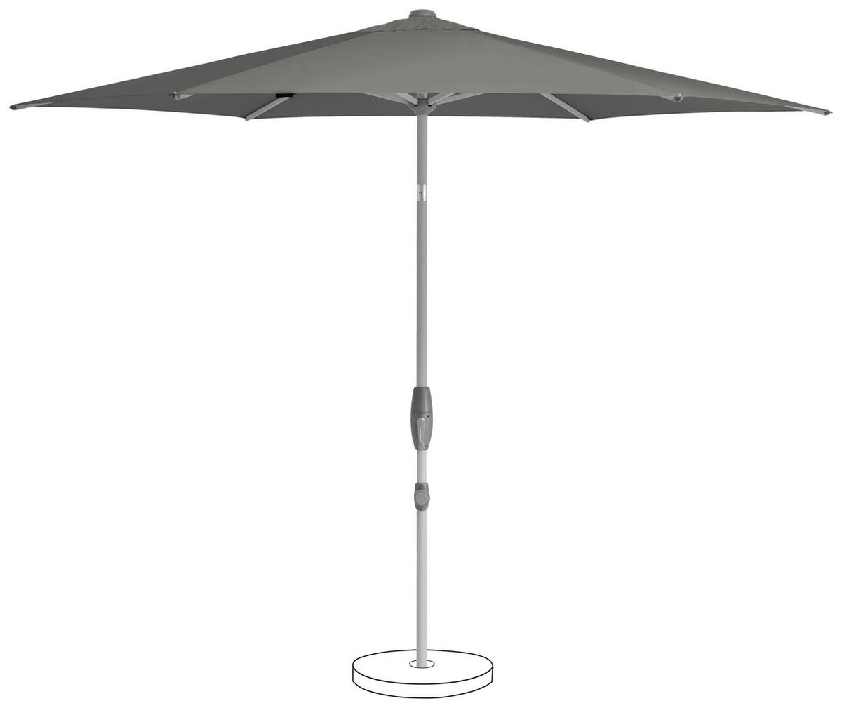 SONNENSCHIRM 300 cm Grau  - Silberfarben/Grau, KONVENTIONELL, Textil/Metall (300/300cm) - Suncomfort by Glatz