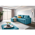 ECKSOFA in Webstoff Petrol  - Petrol/Schwarz, Design, Kunststoff/Textil (155/243cm) - Xora