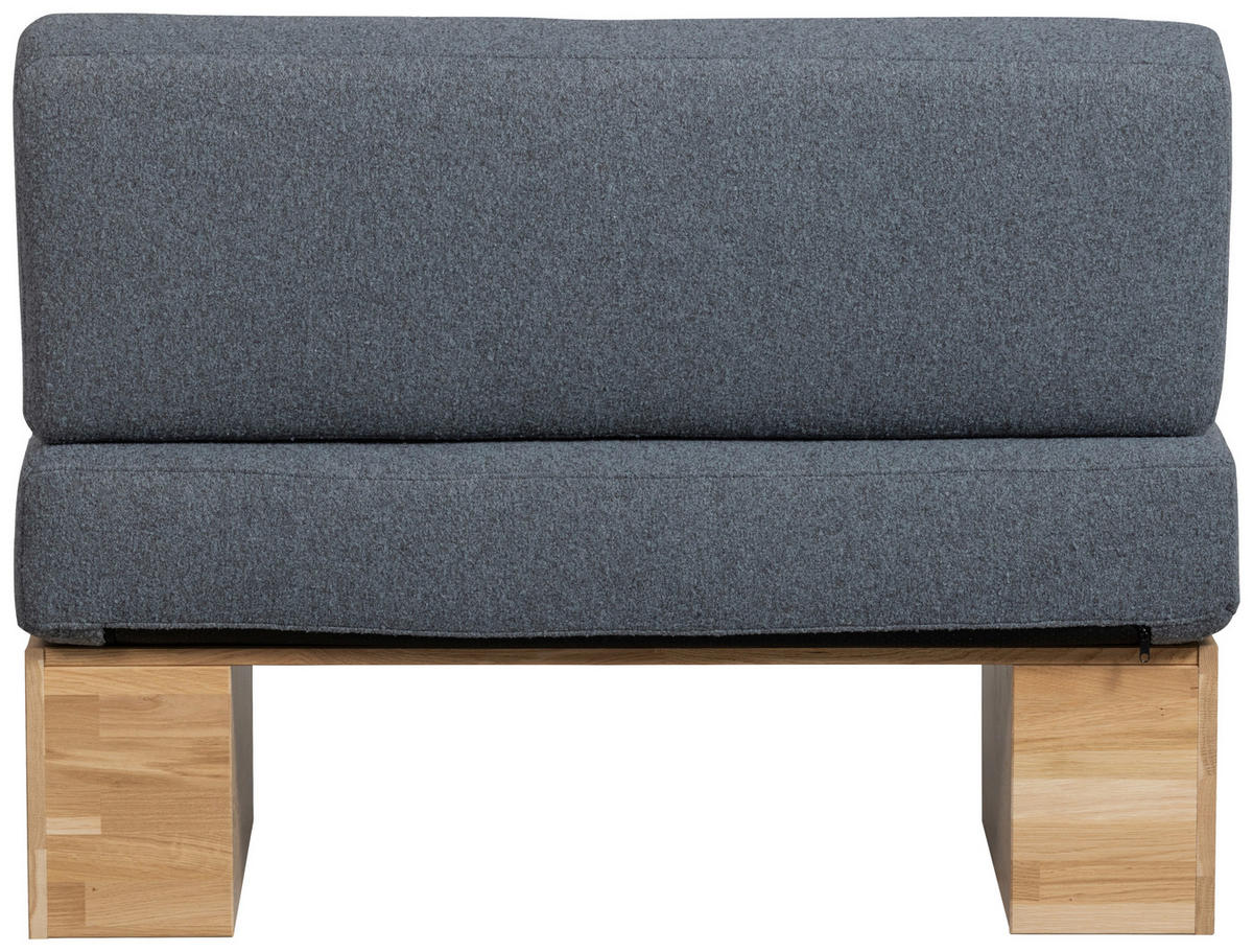 SITZBANK 110/84/67 cm Bouclé Eichefarben, Dunkelgrau Eiche massiv  - Eichefarben/Dunkelgrau, MODERN, Holz/Textil (110/84/67cm) - Livetastic