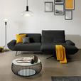 ECKSOFA  in Teddystoff Anthrazit  280/170-195 cm  - Anthrazit/Schwarz, Design, Textil/Metall (280/170-195cm) - Dieter Knoll
