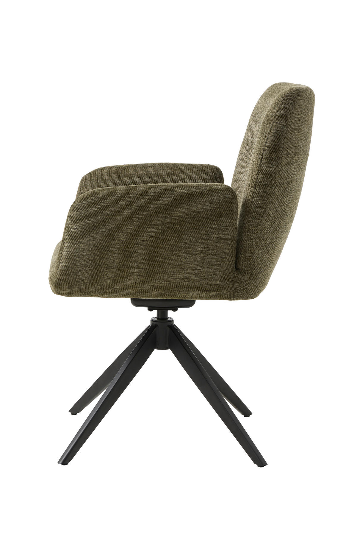ARMLEHNSTUHL  in  - Schwarz/Olivgrün, MODERN, Textil/Metall (57,5/88/62cm) - Livetastic