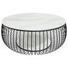 COUCHTISCH ESG 86/86/35 cm rund Schwarz, Weiß  - Schwarz/Weiß, Design, Glas/Metall (86/86/35cm) - Novel