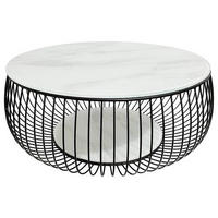 COUCHTISCH ESG 86/86/35 cm rund Schwarz, Weiß  - Schwarz/Weiß, Design, Glas/Metall (86/86/35cm) - Novel