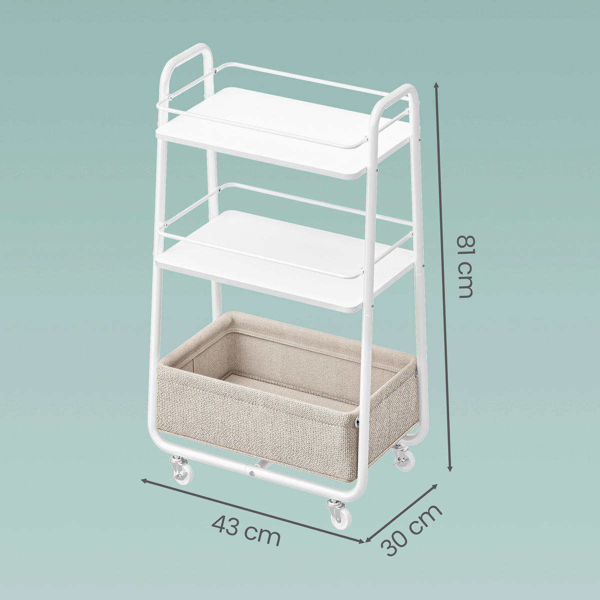 SERVIERWAGEN Weiß, Beige  - Beige/Weiß, Trend, Holzwerkstoff/Kunststoff (43/81/30cm) - Boxxx