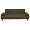 3-SITZER-SOFA in Leder Olivgrün  - Schwarz/Olivgrün, Design, Leder/Metall (222/86/104cm) - Dieter Knoll