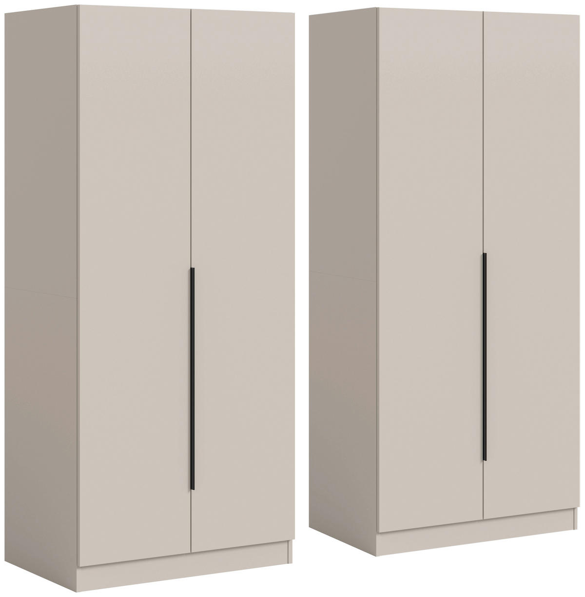 DREHTÜRENSCHRANK 160/181/52 cm,  in Kaschmir, 4-türig  - Kaschmir/Schwarz, MODERN, Holzwerkstoff/Kunststoff (160/181/52cm) - Livetastic