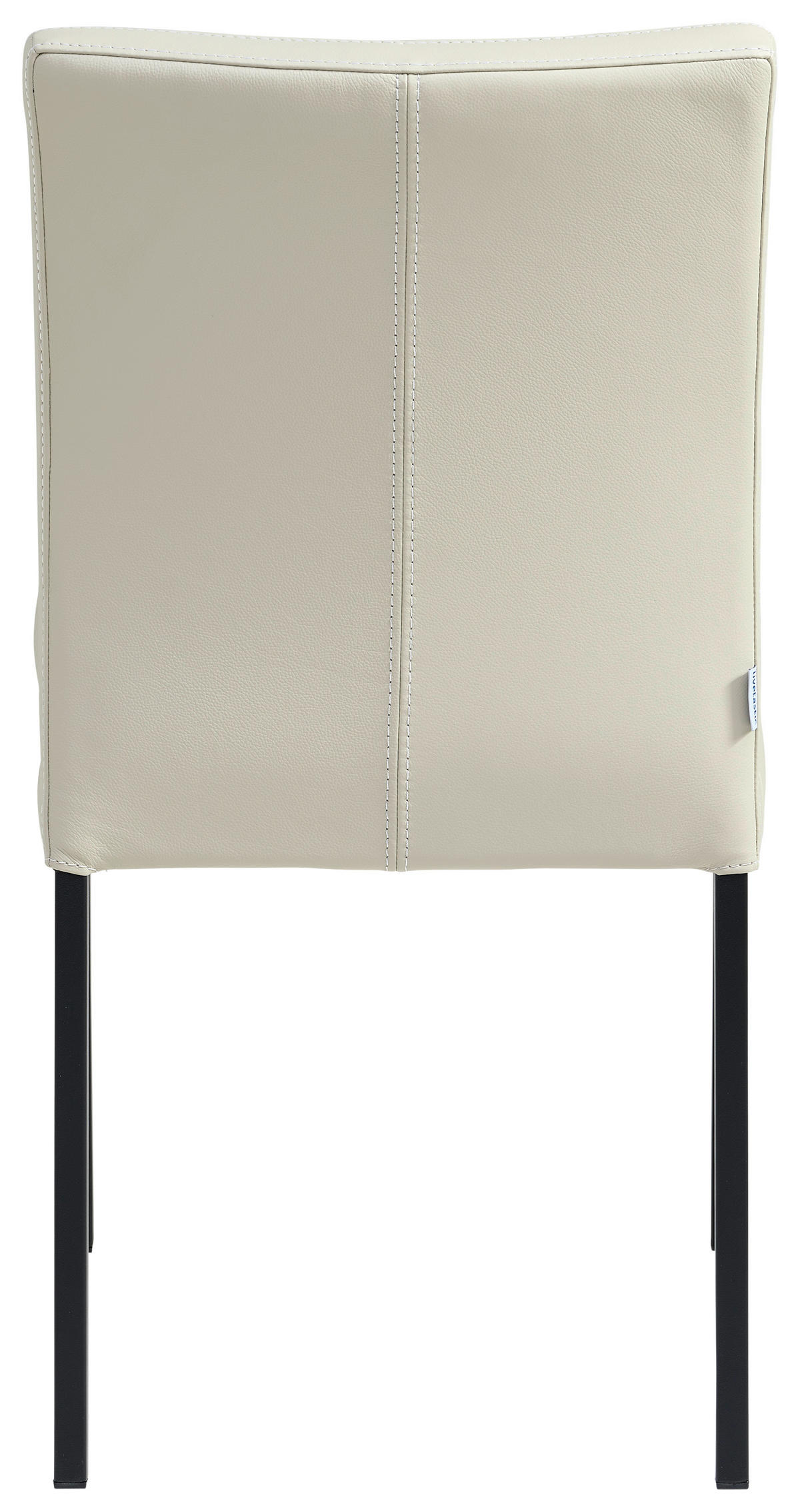 STUHL Echtleder Beige  - Beige/Schwarz, MODERN, Leder/Metall (45,5/86/57,5cm) - Livetastic
