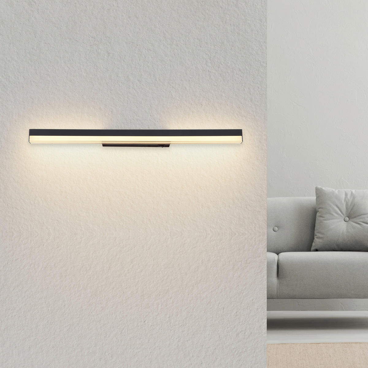 LED SVJETILJKA ZIDNA  - crna/opalna, Basics, metal/plastika (60/6/4cm) - Globo