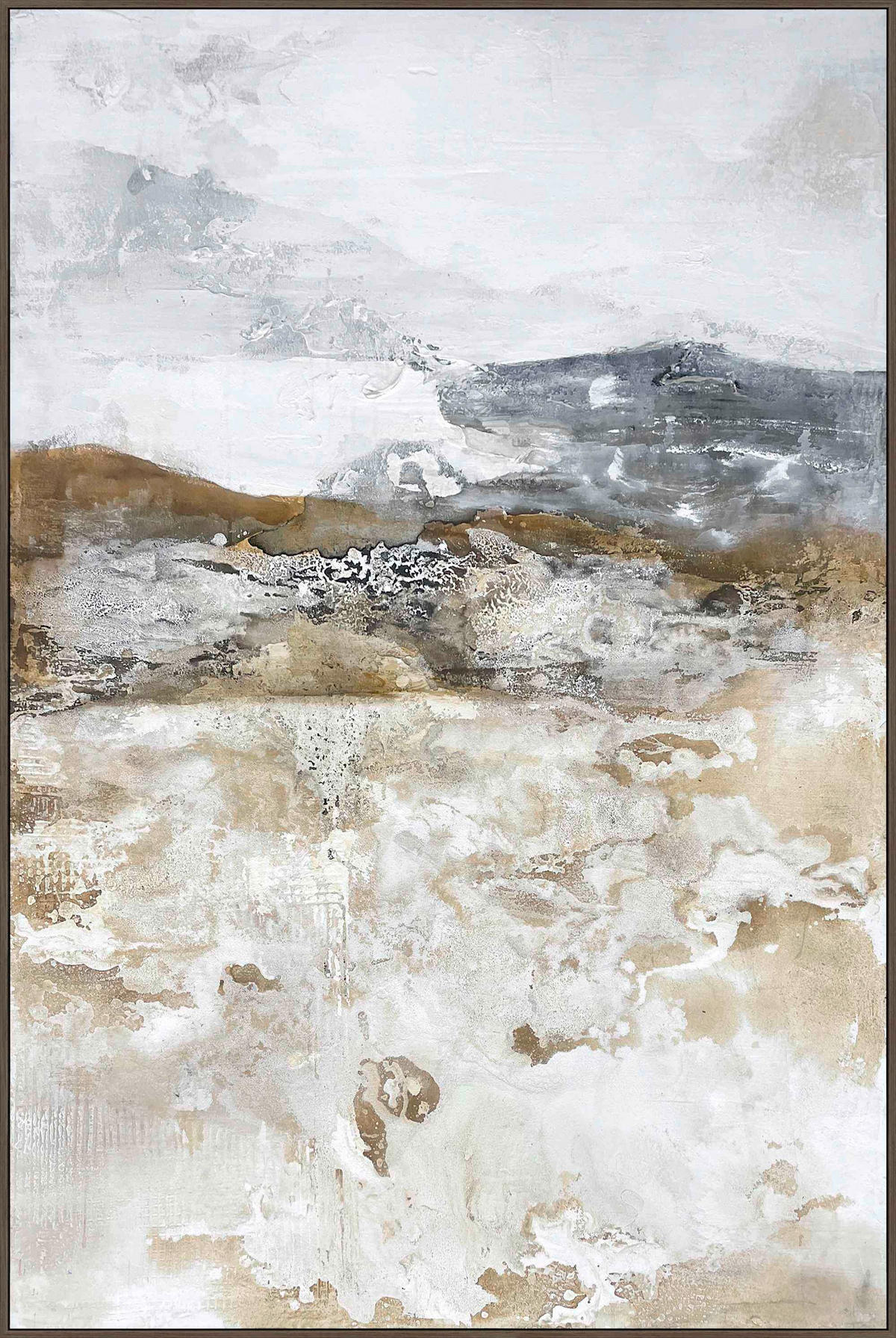 ÖLGEMÄLDE Abstraktes 90/120 cm  - Braun/Weiß, Basics, Holz/Kunststoff (90/120cm) - Monee