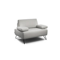 SESSEL Chenille Hellgrau    - Hellgrau/Schwarz, Design, Textil/Metall (114-142/85/86-94cm) - SENSOO