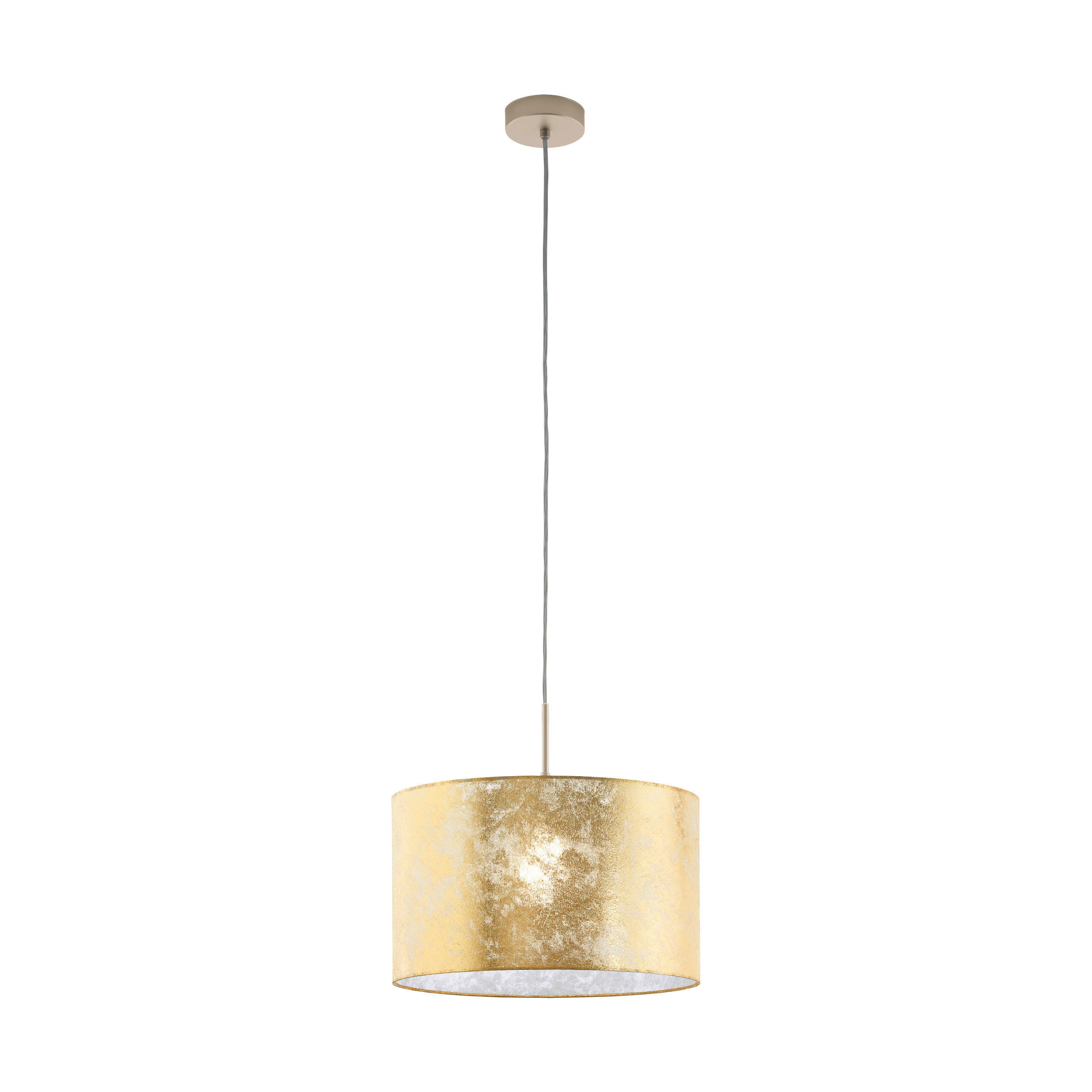 HÄNGELEUCHTE Viserbella 38/110 cm   - Champagner/Goldfarben, KONVENTIONELL, Textil/Metall (38/110cm) - Eglo