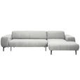 ECKSOFA in Chenille Weiß  311/167 cm  - Schwarz/Weiß, Design, Textil/Metall (311/167cm) - Xora