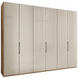 DREHTÜRENSCHRANK 300/236/58 cm,  in Champagner, Eiche Bianco, 6-türig  - Schieferfarben/Eiche Bianco, KONVENTIONELL, Glas/Holzwerkstoff (300/236/58cm) - Dieter Knoll