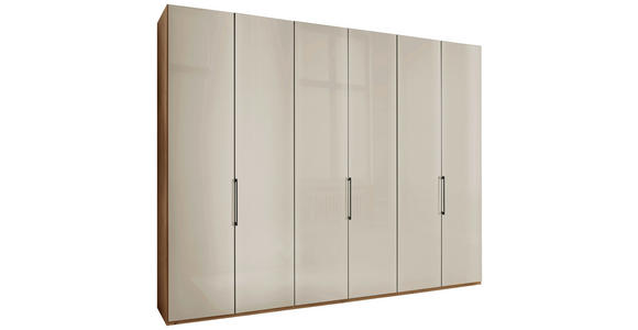 DREHTÜRENSCHRANK 300/236/58 cm,  in Champagner, Eiche Bianco, 6-türig  - Schieferfarben/Eiche Bianco, KONVENTIONELL, Glas/Holzwerkstoff (300/236/58cm) - Dieter Knoll