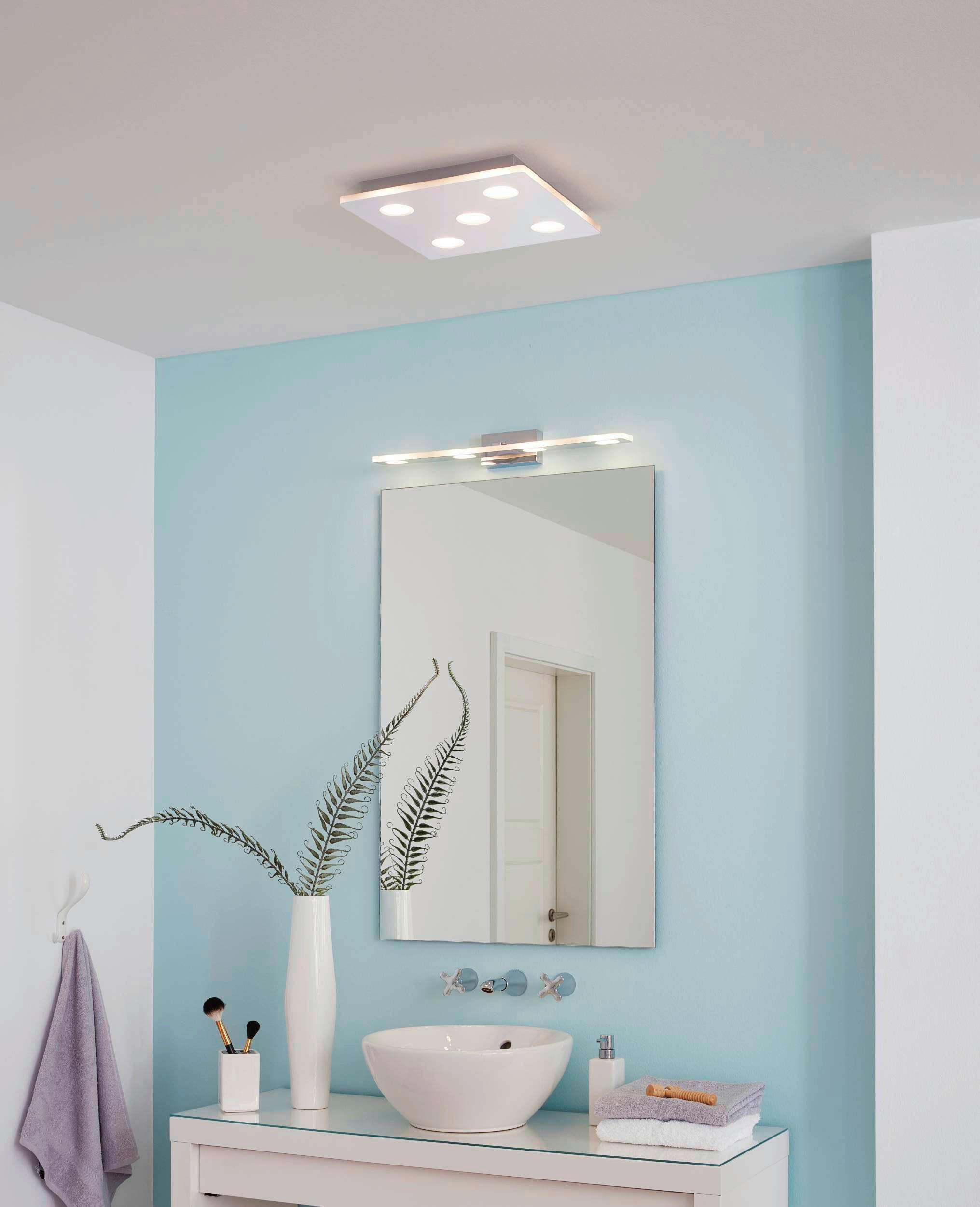 BADEZIMMER-WANDLEUCHTE - Chromfarben, Design, Kunststoff/Metall (58/4,5/11,5cm) - Eglo