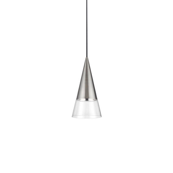 HÄNGELEUCHTE 15/50/233 cm   - Klar/Nickelfarben, KONVENTIONELL, Glas/Metall (15/50/233cm) - Ideal Lux
