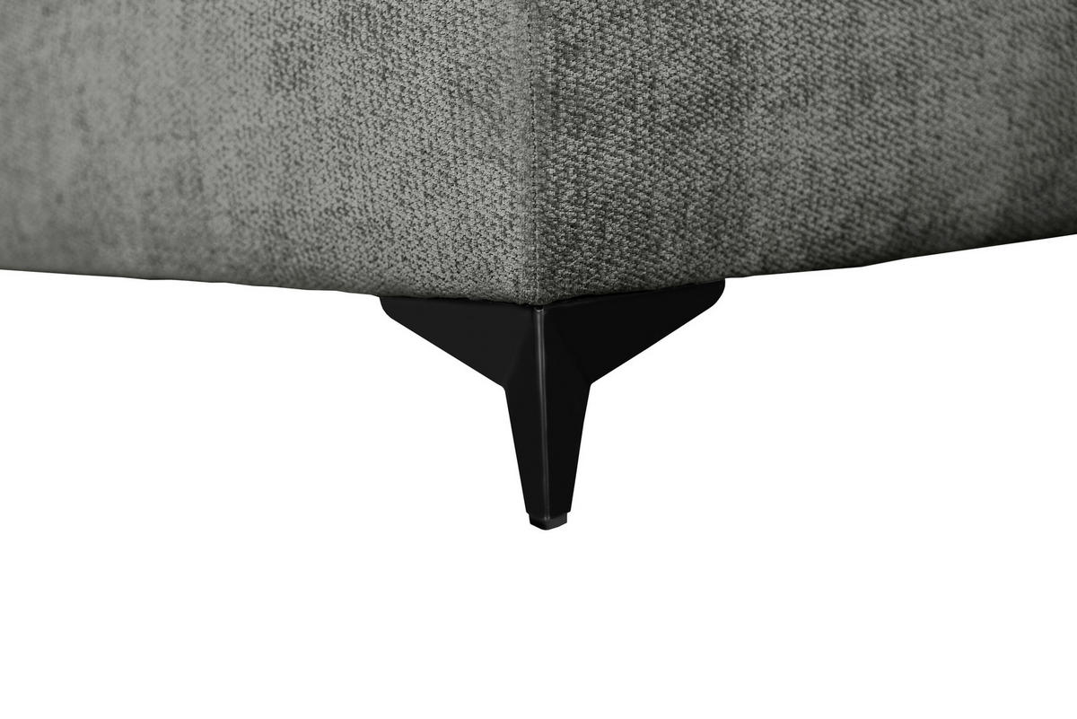ECKSOFA LIVANO Grau Chenille Liegefläche im Originalstoff  - Schwarz/Grau, Design, Textil/Metall (250/190cm) - MID.YOU